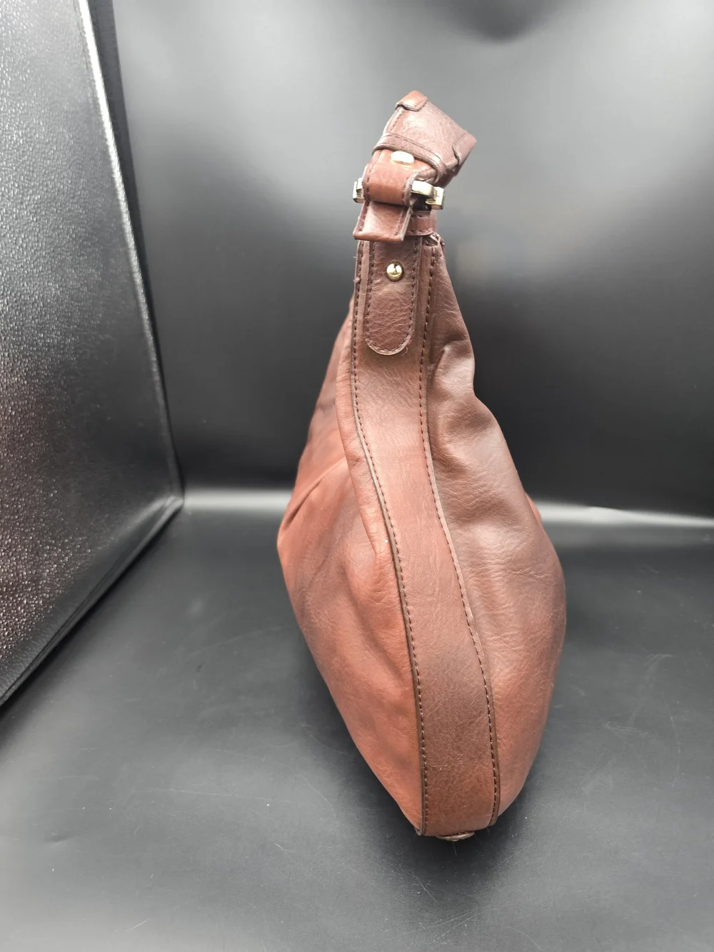 Liz Claiborne Chestnut Brown Leather Hobo Bag
